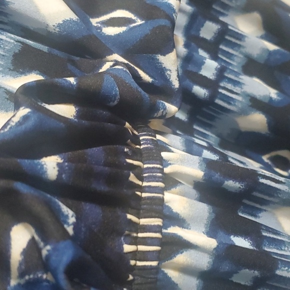 AB Studio dress women's size large Geometric abstract print elastic waist - Picture 12 of 13